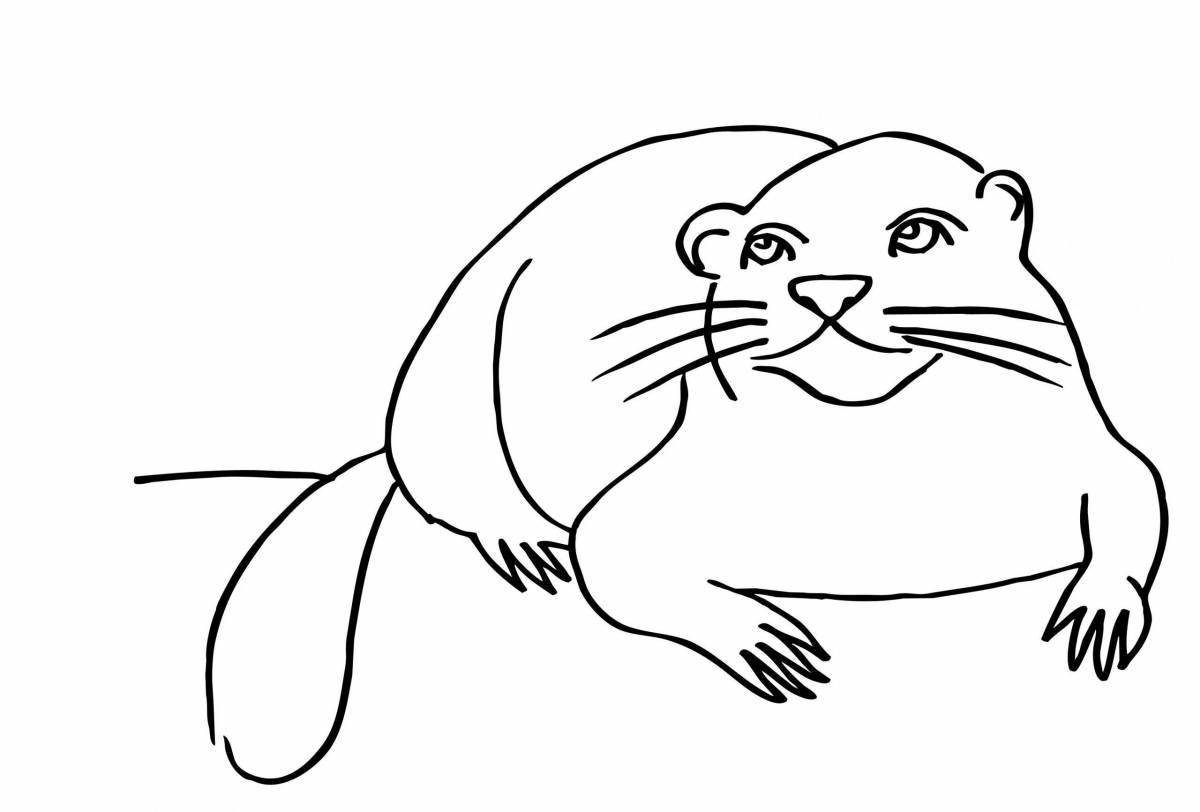 Naughty river otter coloring page