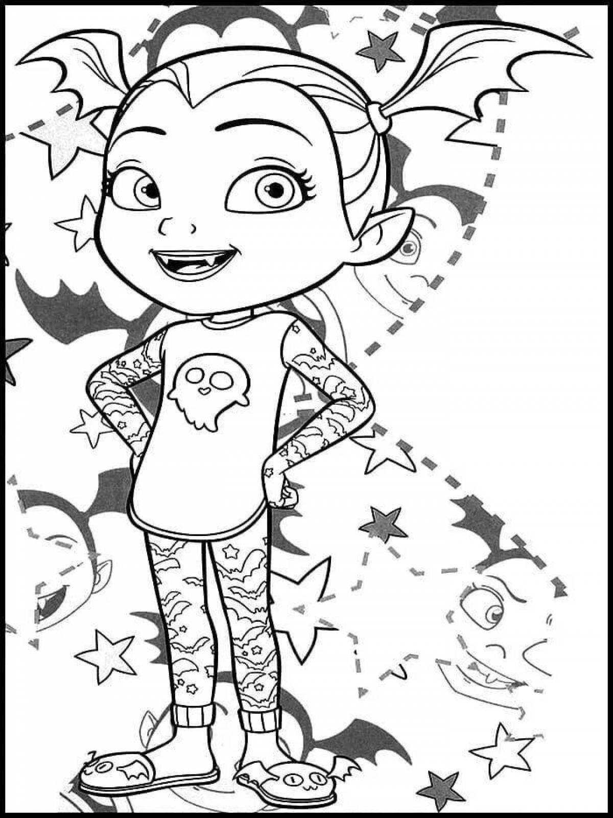 Красочная страница-раскраска «удивительная ви»