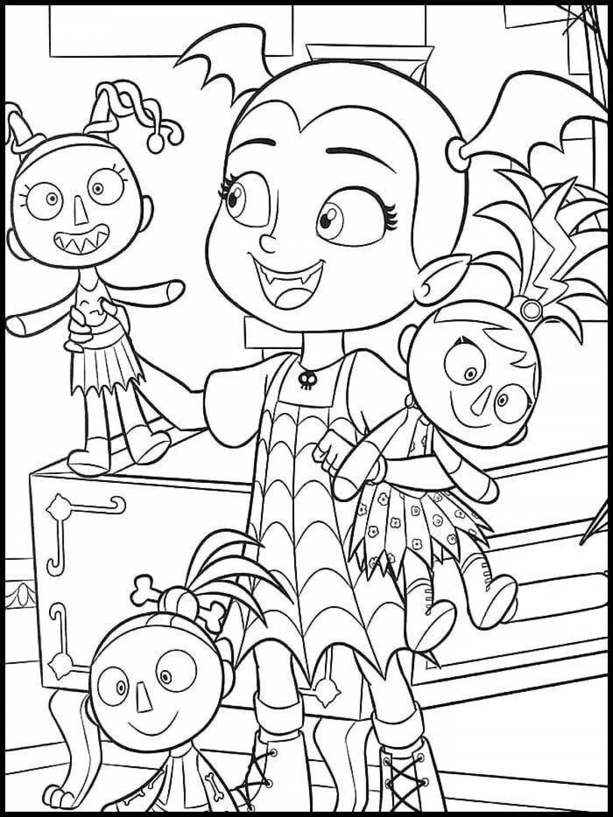 Funny amazing vee coloring page