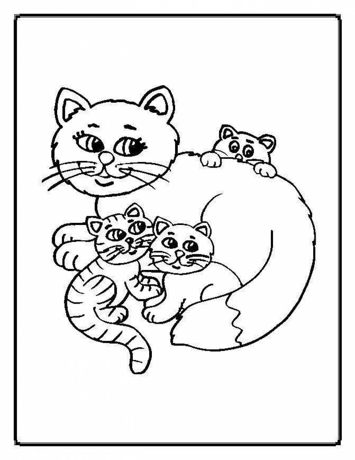 День кошек раскраска. Раскраска кошка с котятами. Картинка котенок раскраска. Кошка раскраска для детей. Котенок раскраска для детей.