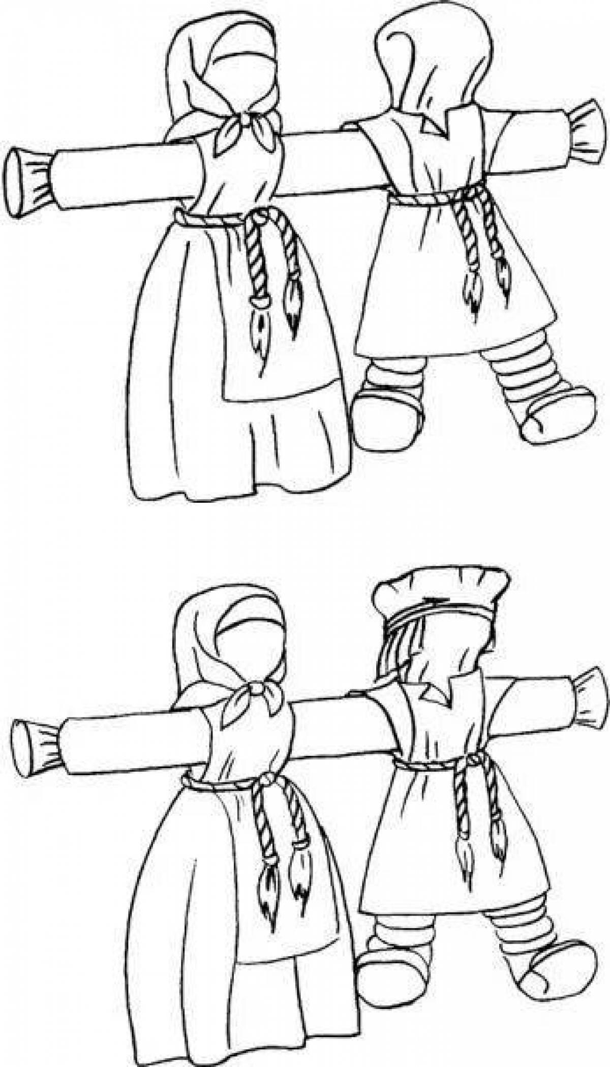 Рисунок кукла масленица