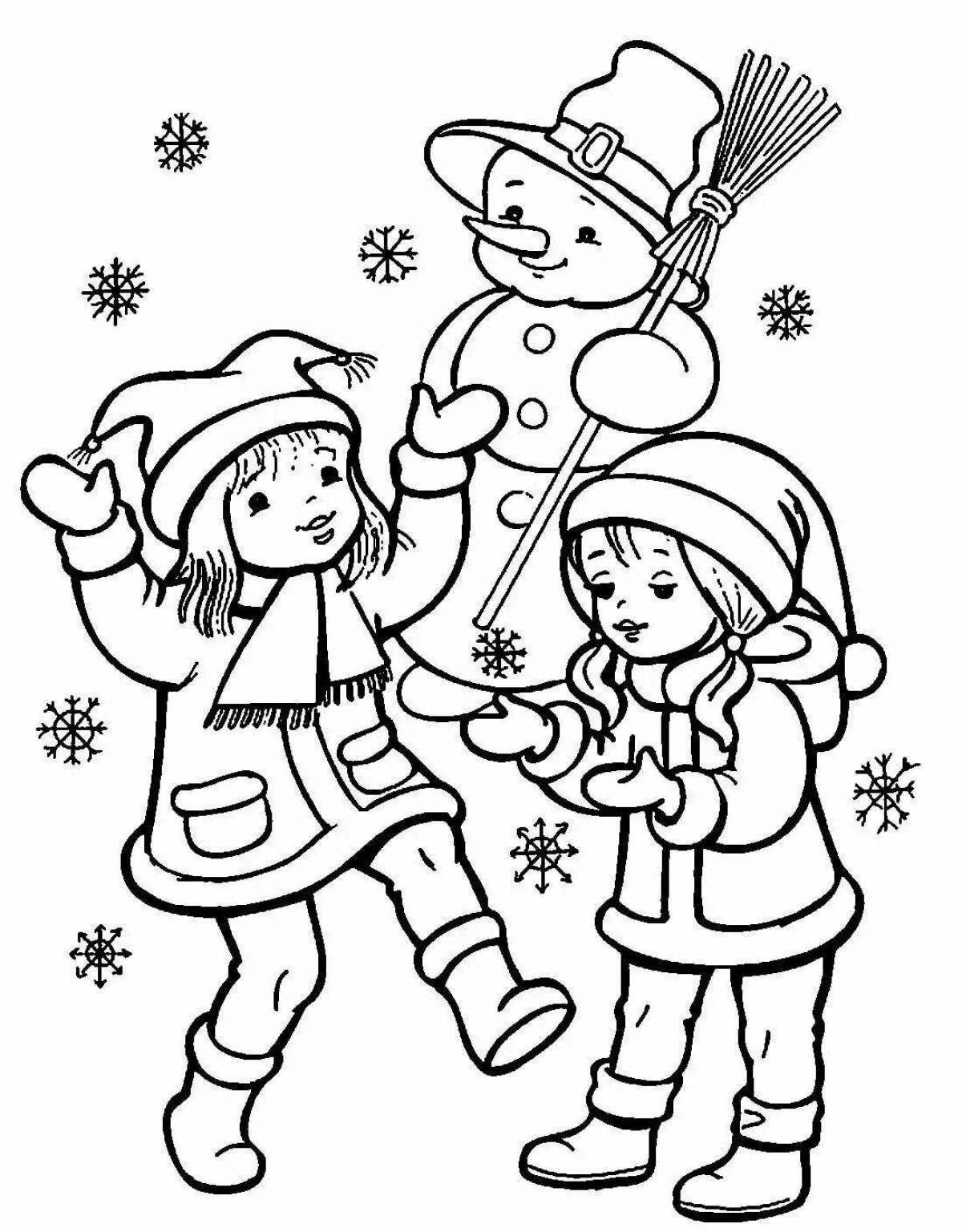 Children's winter coloring book