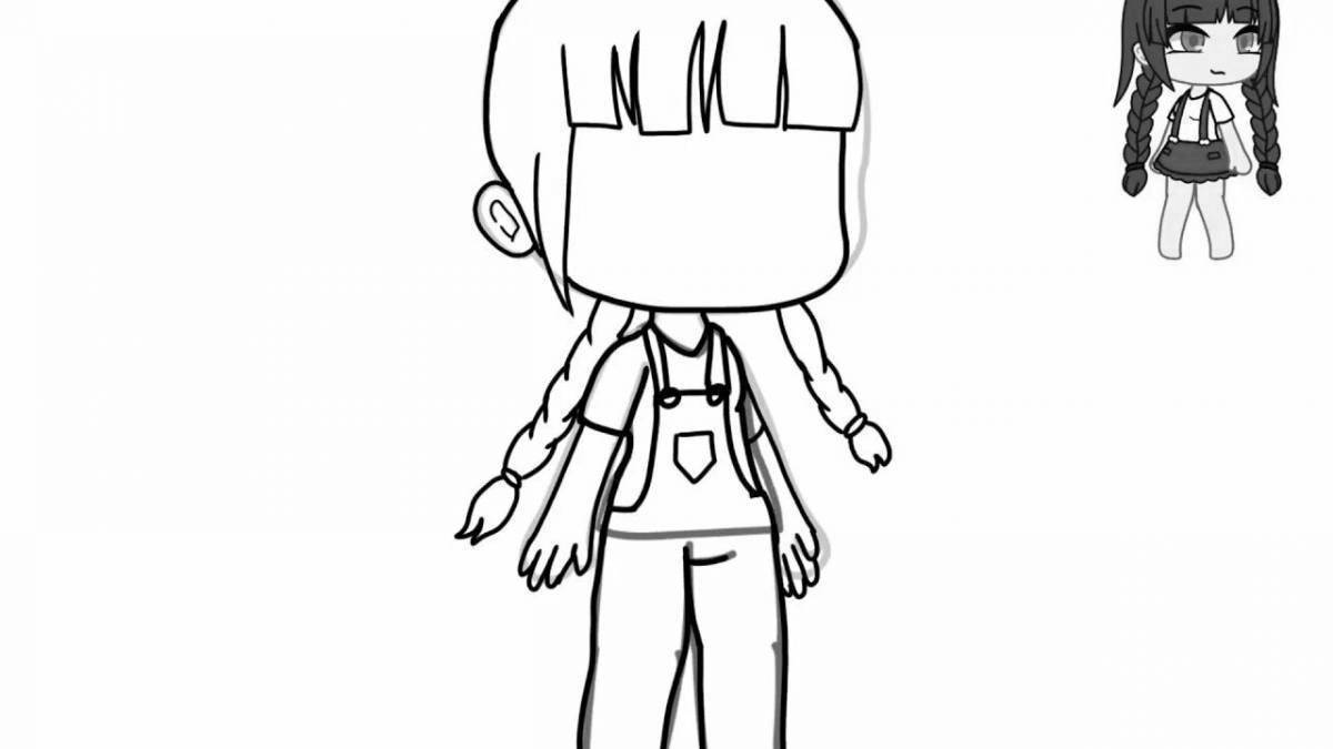 Exciting gacha clothes coloring page
