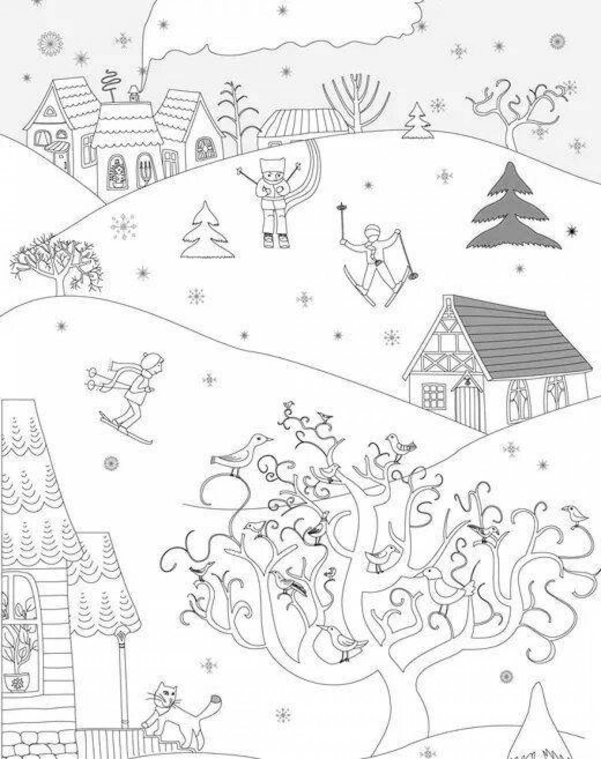 Colouring page cold city