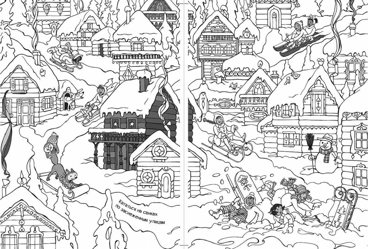 Coloring city with snow peaks