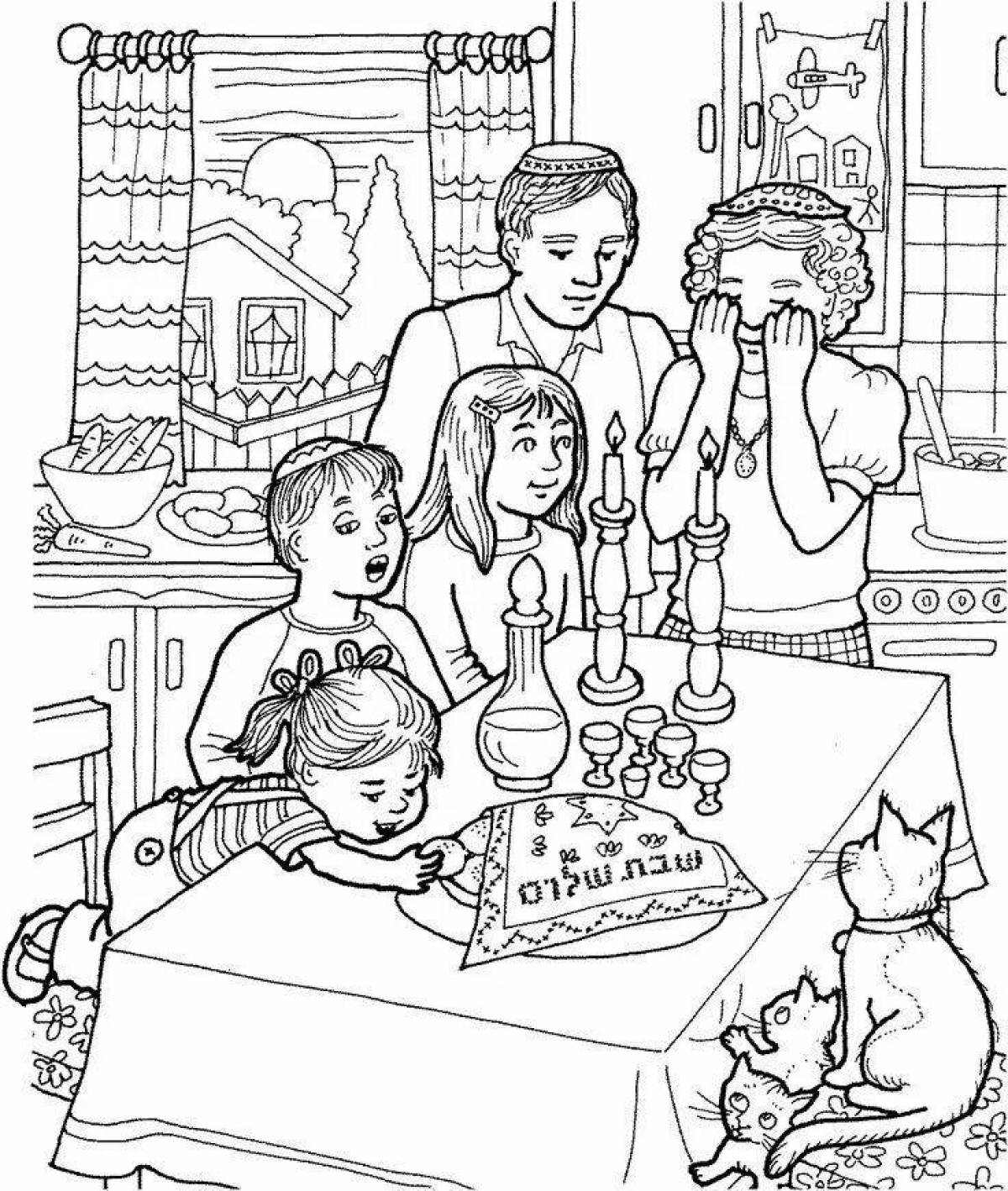 Significant coloring pages of family traditions
