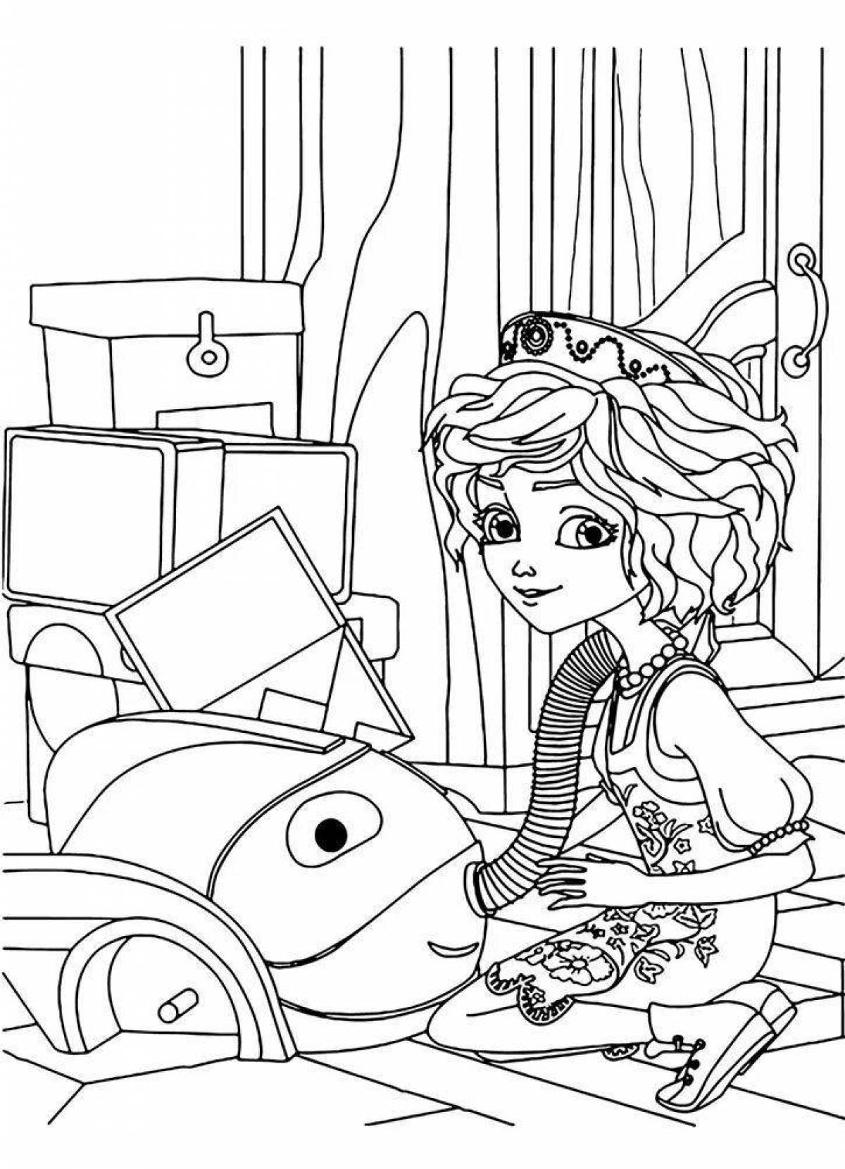 Shine coloring cartoon princess