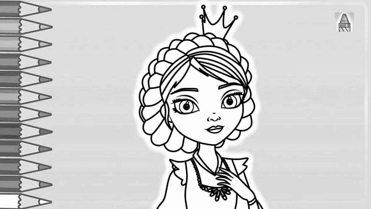 Live coloring cartoon princess