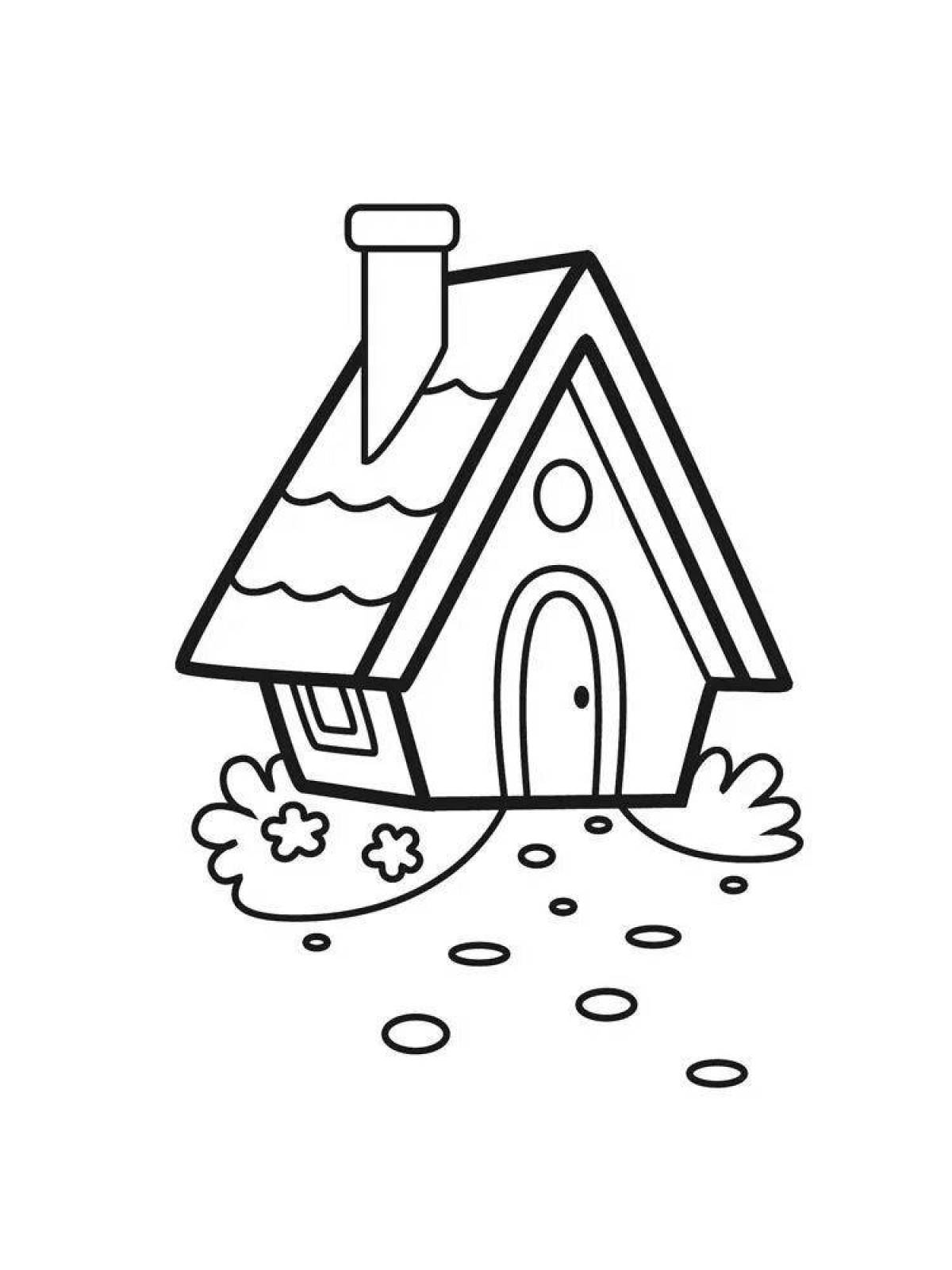 Coloring bright simple house