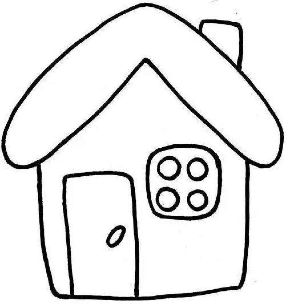 Coloring book shining simple house