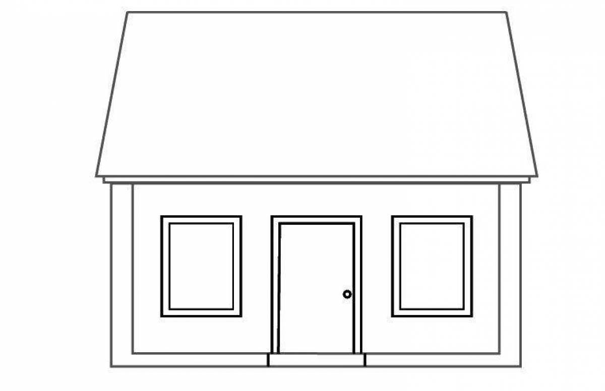 Sparkling simple house coloring book