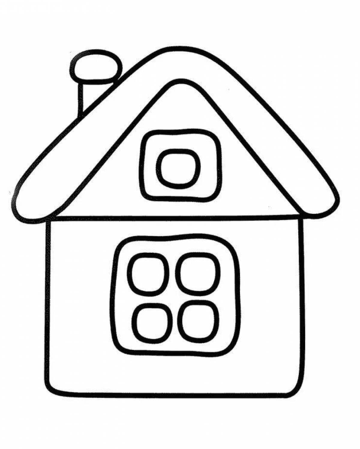 Coloring cute simple house