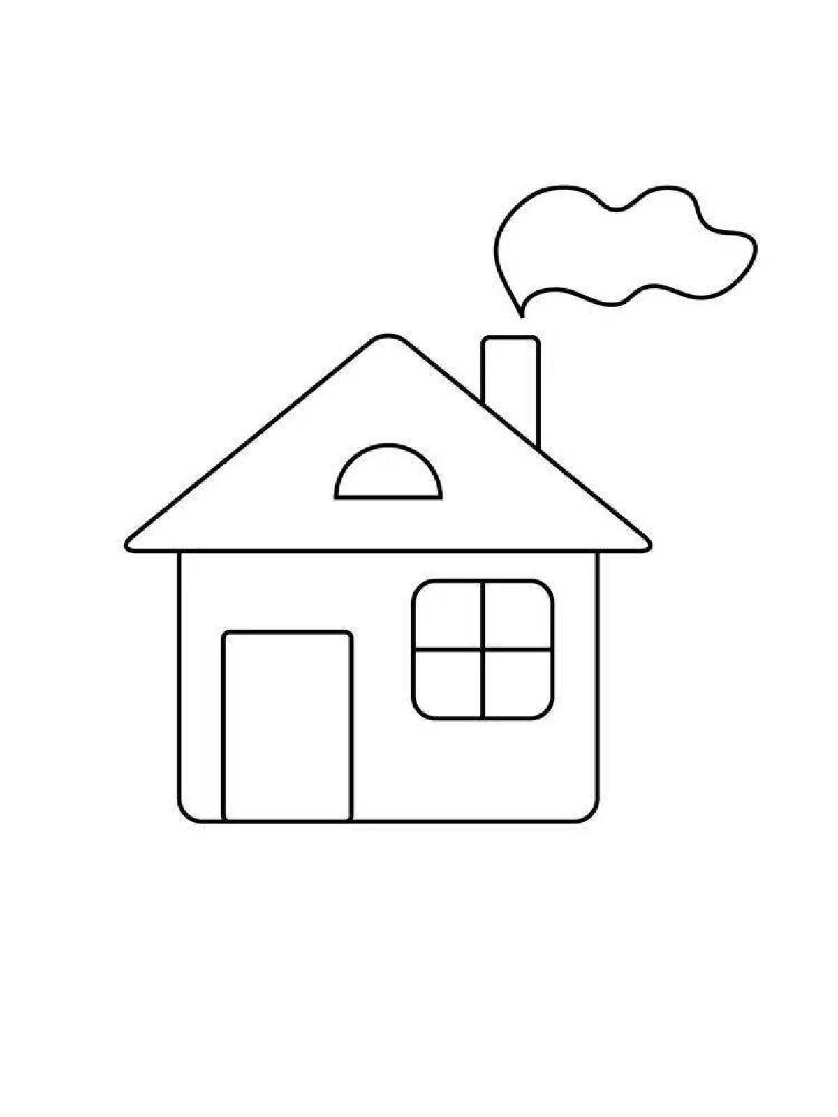 Attractive simple house coloring page