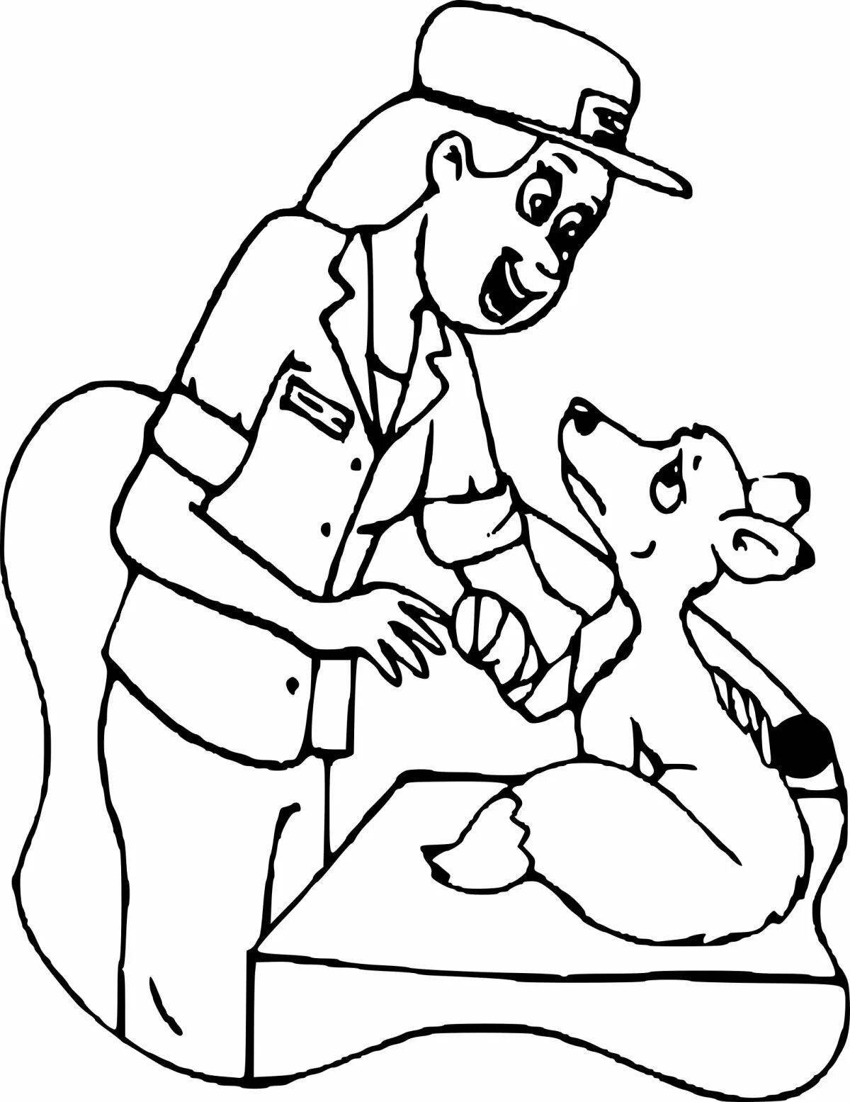 Colorful vet coloring page