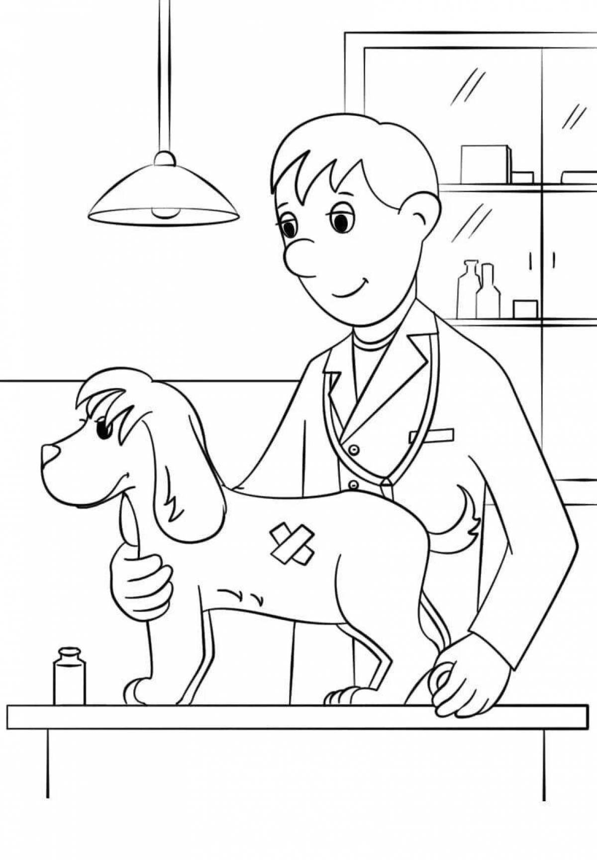 Animated vet coloring page