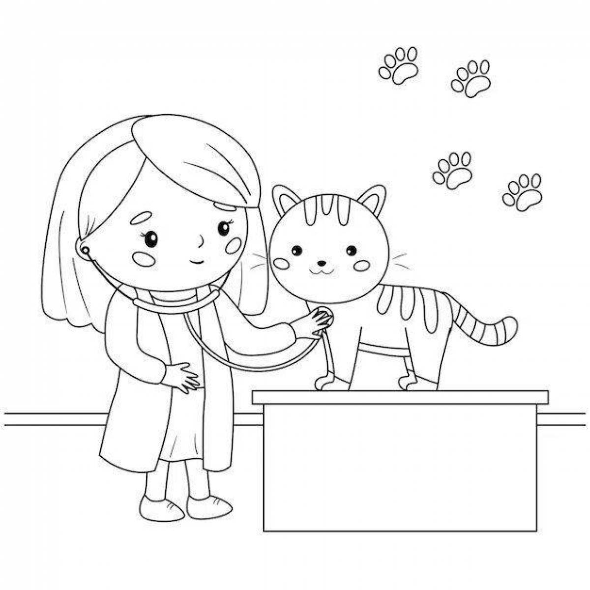 Attractive veterinary coloring book