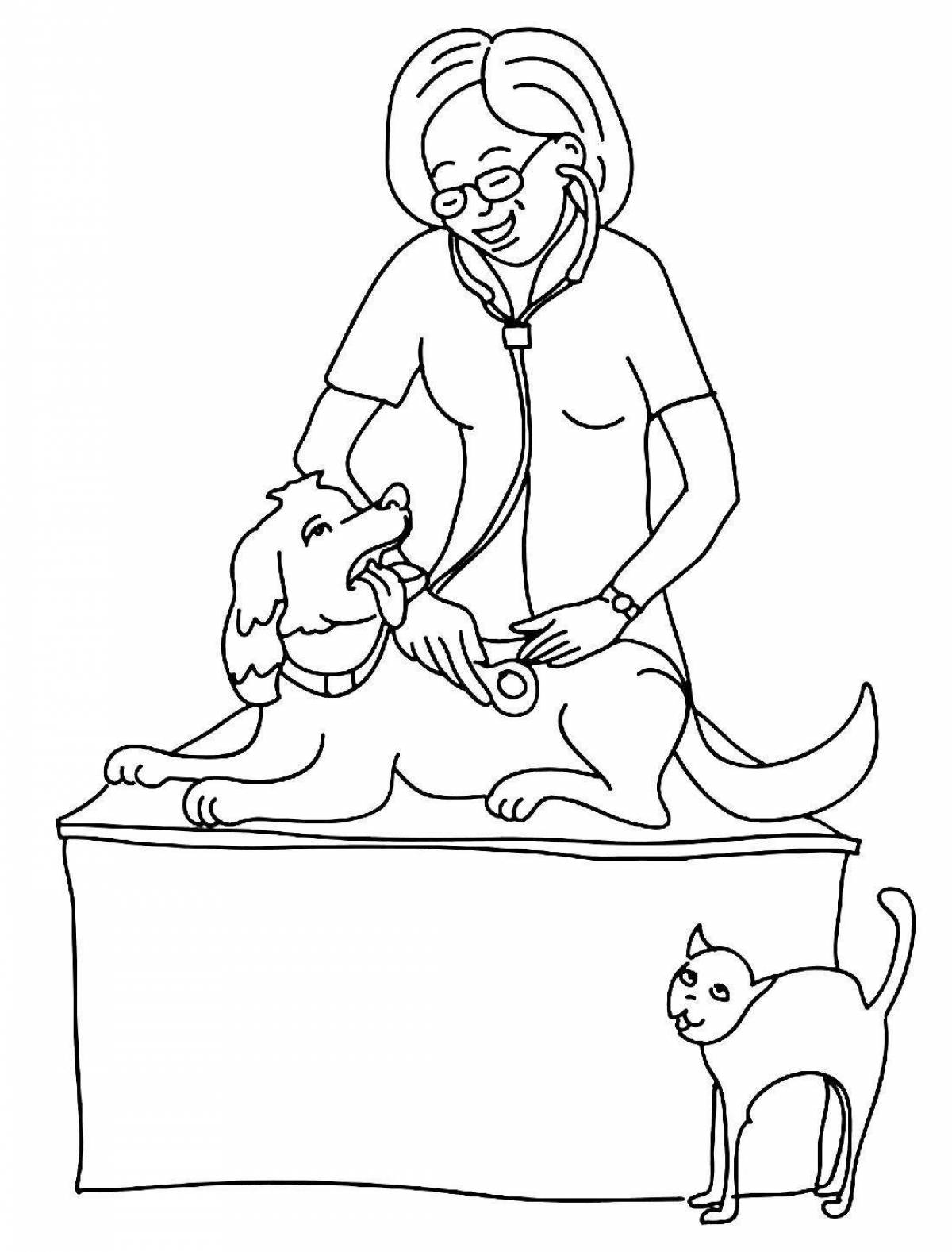 Detailed veterinarian coloring book