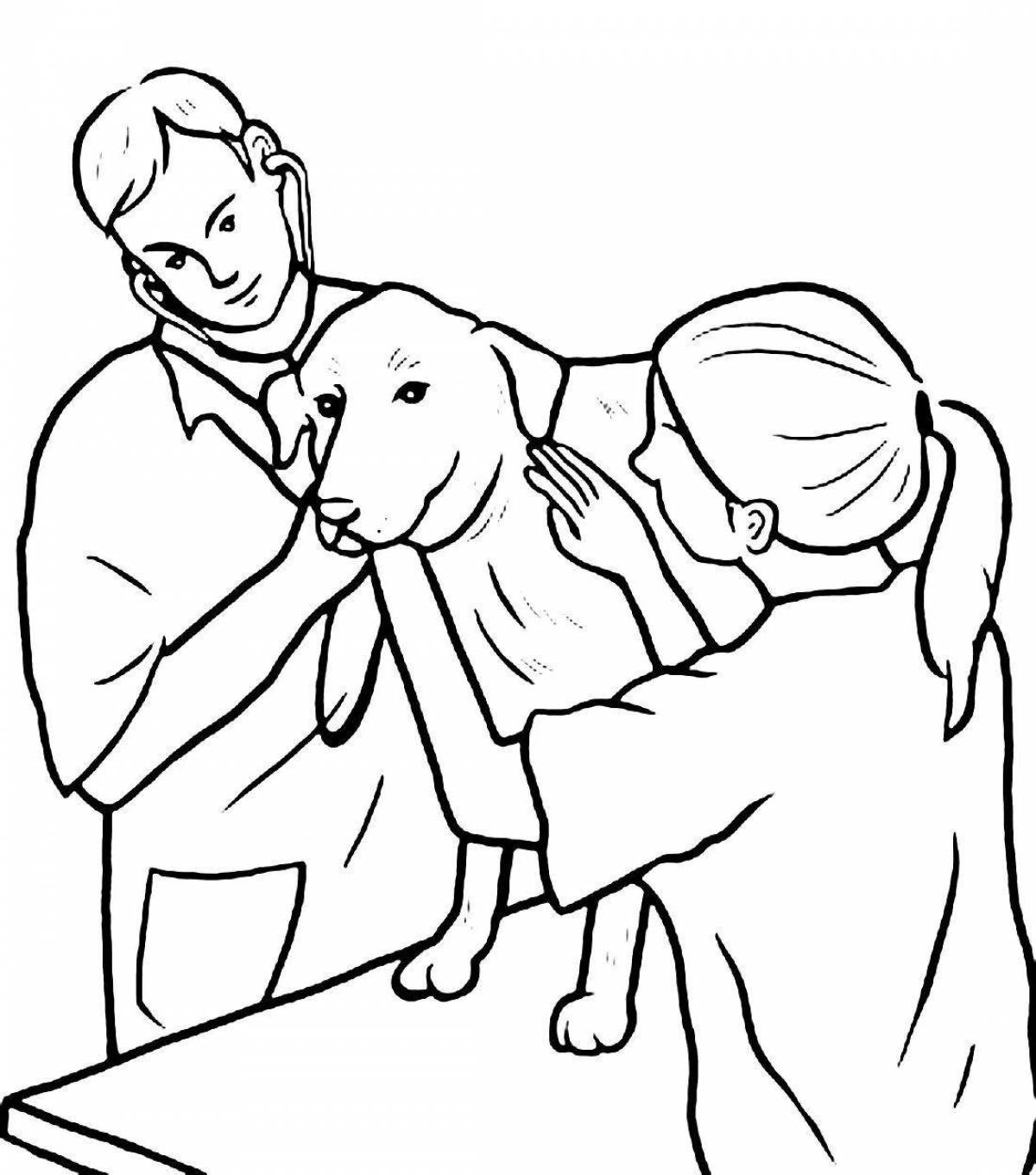 Intricate veterinarian coloring book