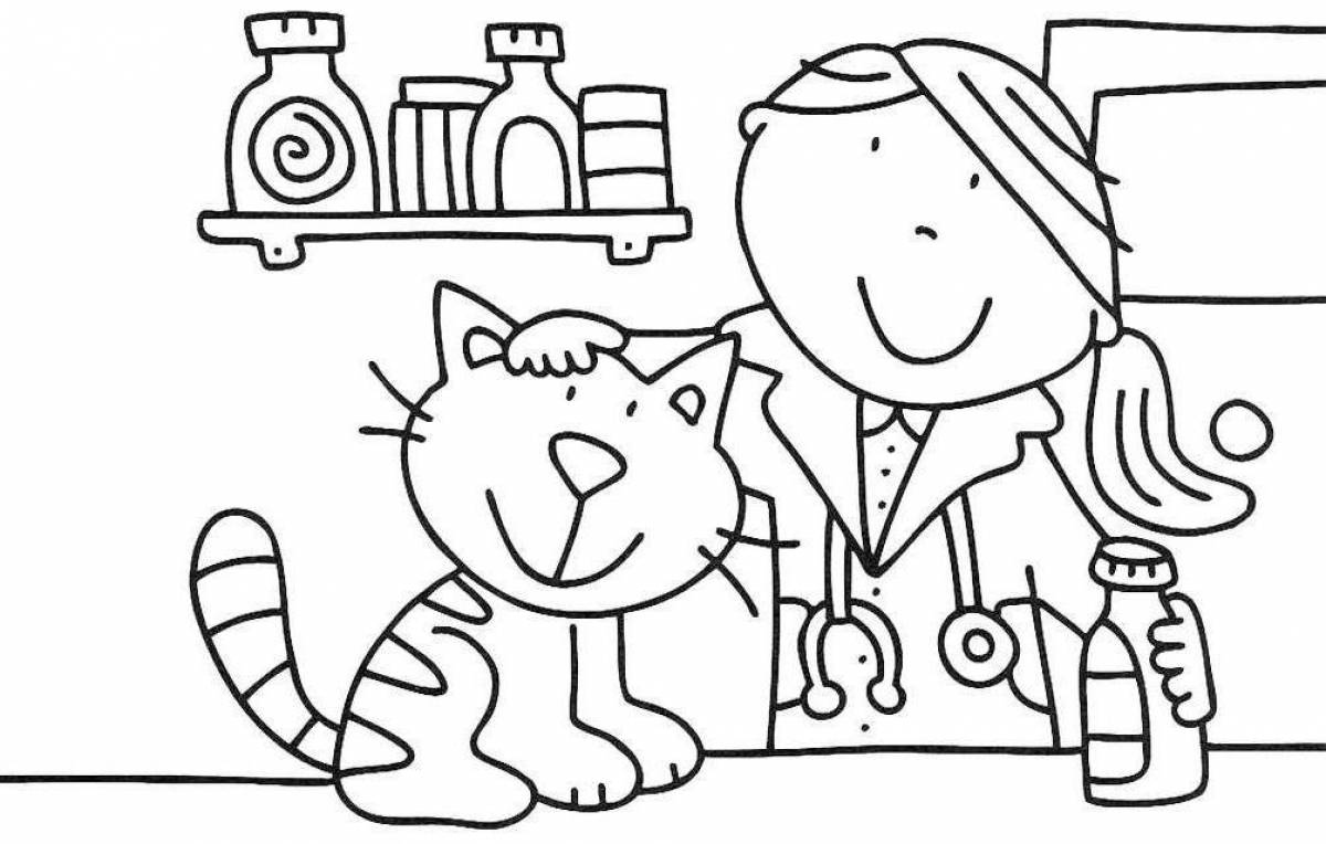 Amazing veterinarian coloring page