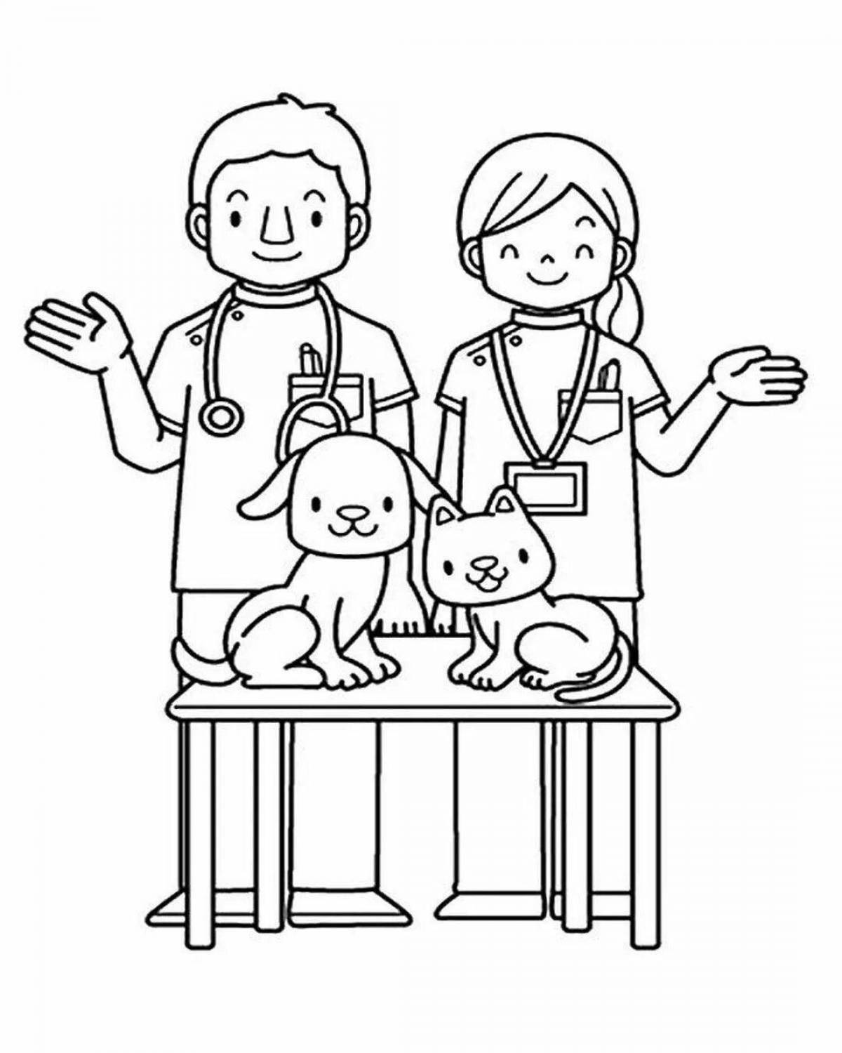 Veterinarian humorous coloring book