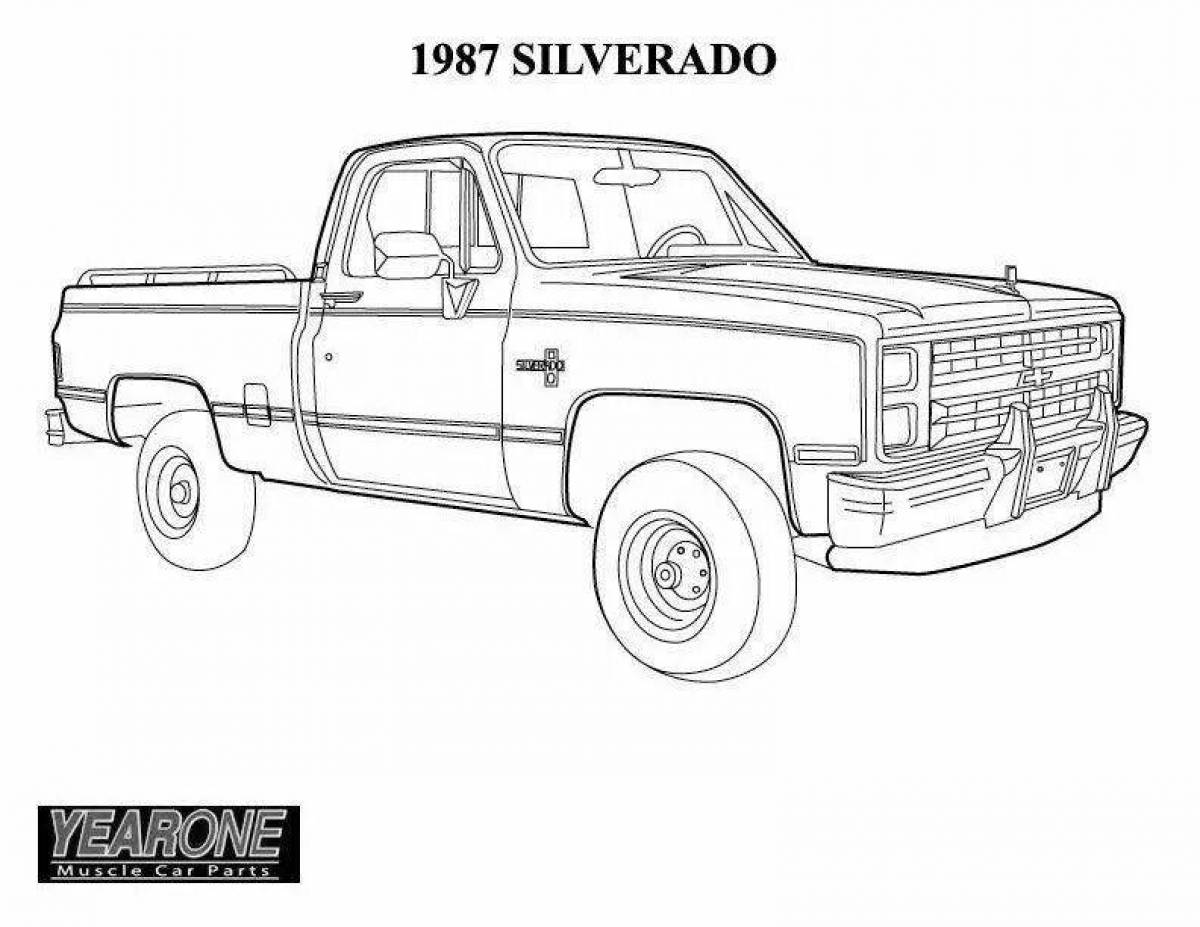 Coloring page happy pickup truck