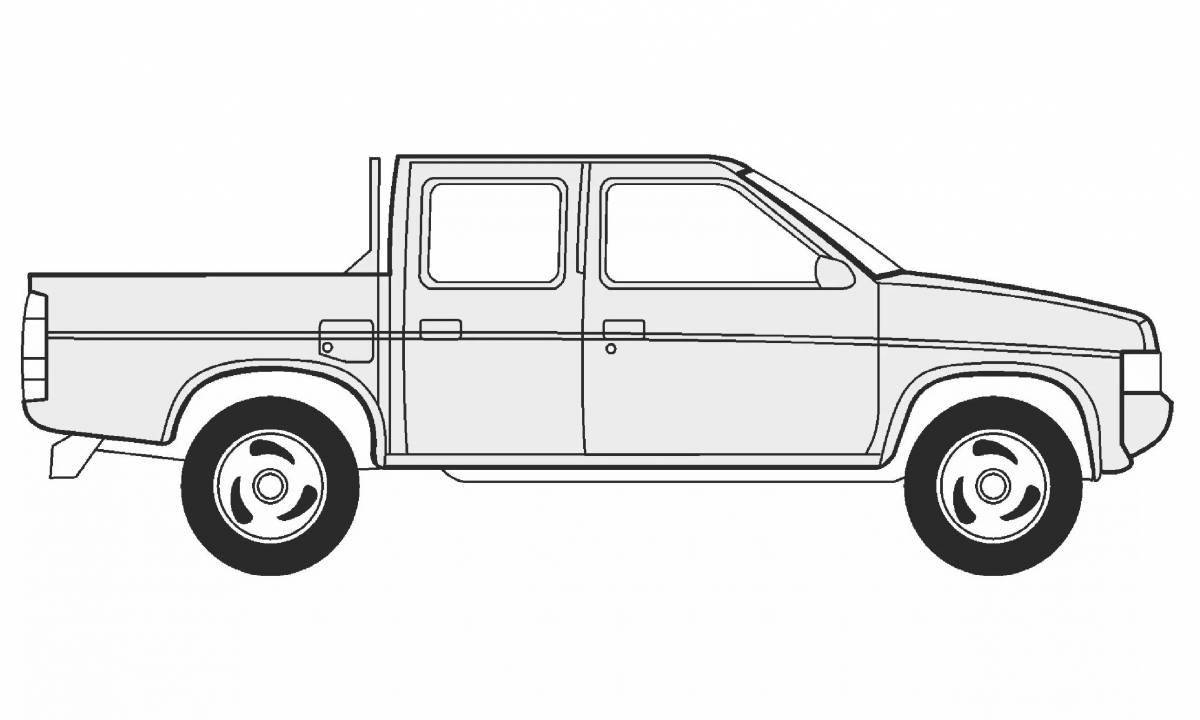 Playful pickup truck coloring page