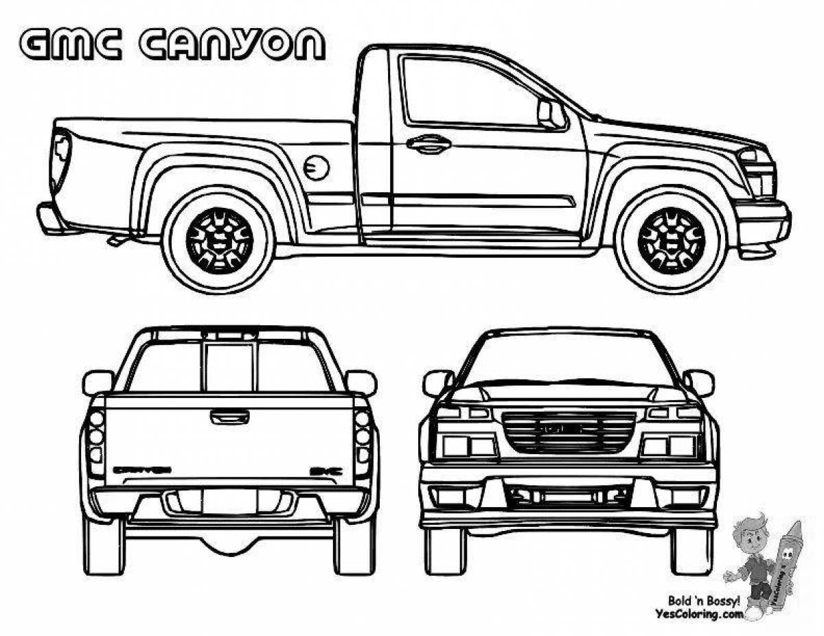 Fun coloring pickup truck