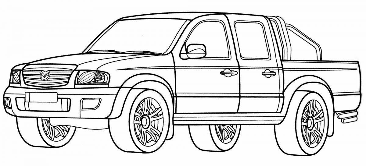 Coloring pickup truck