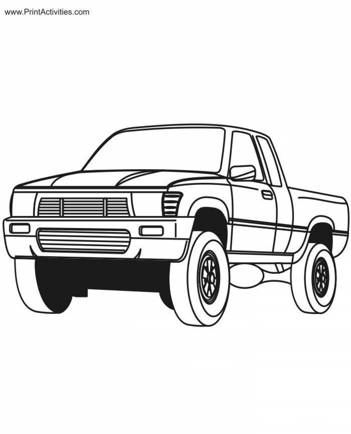Attractive pickup truck coloring book