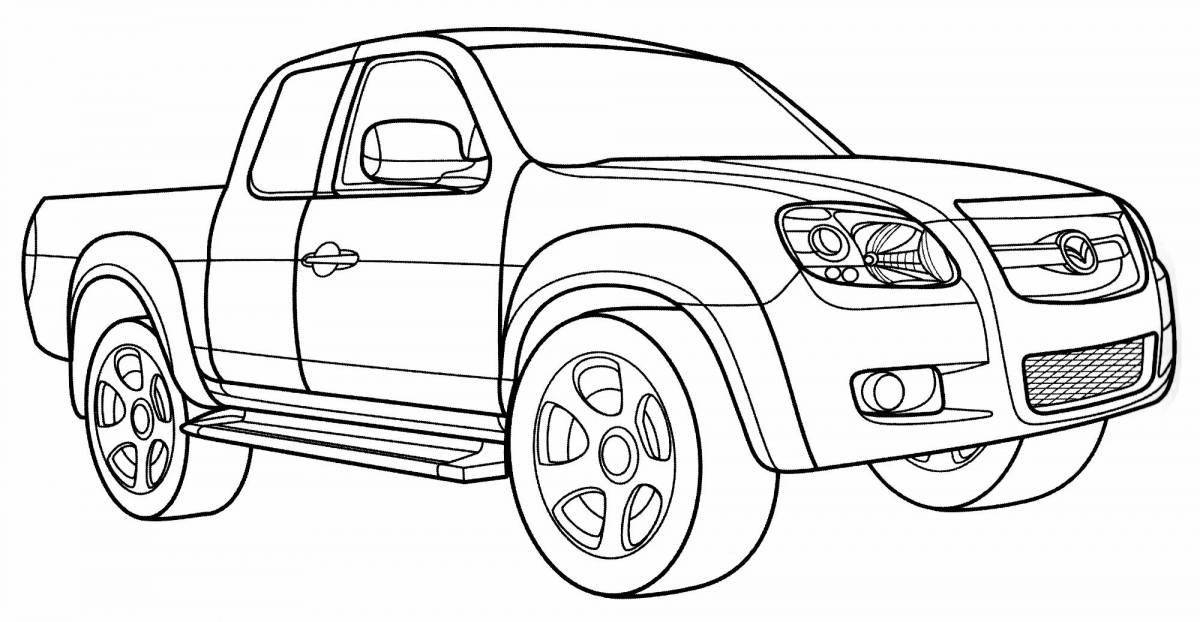 Luxury pickup coloring page
