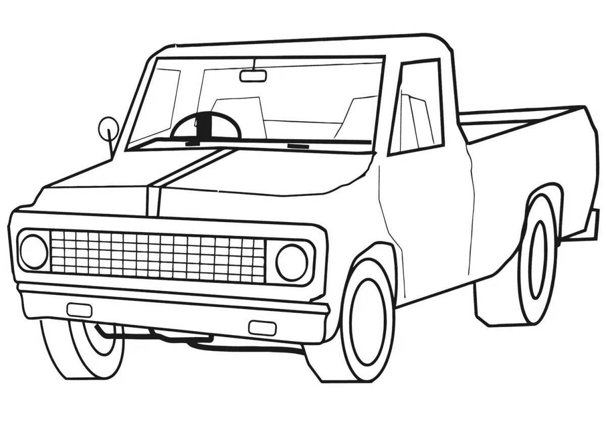 Adorable pickup truck coloring page
