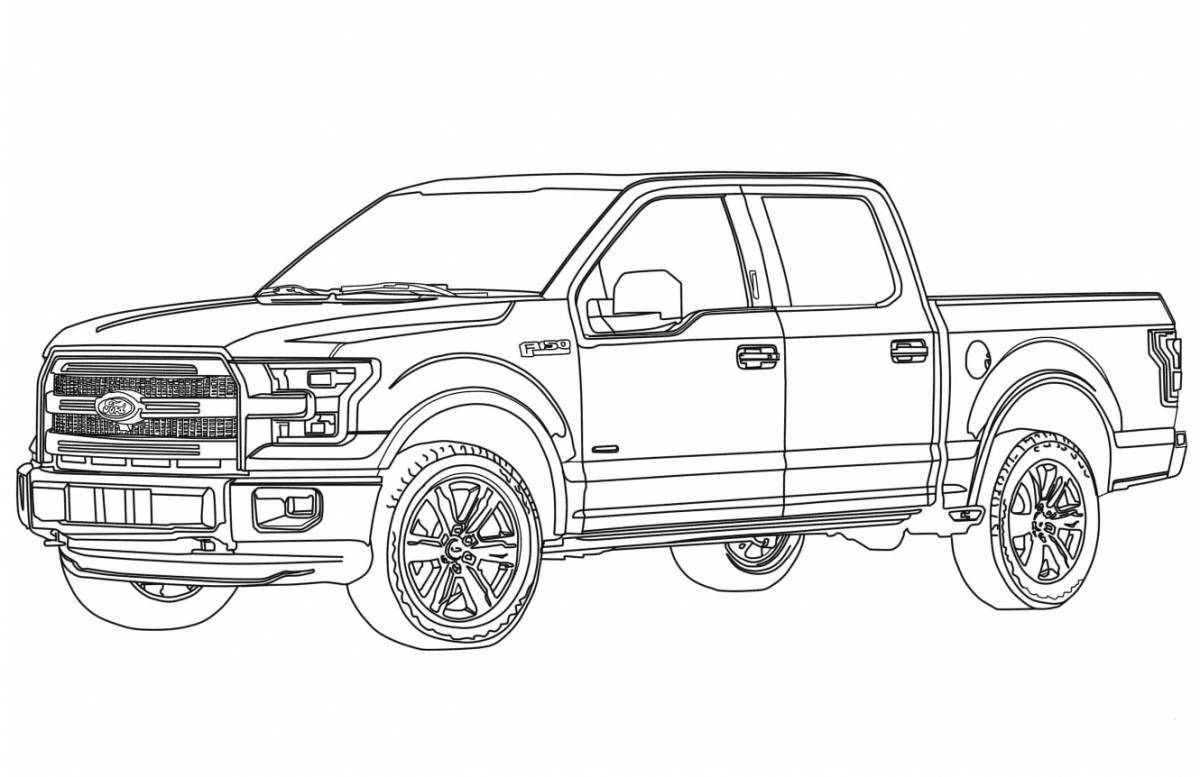 Cute pickup truck coloring page