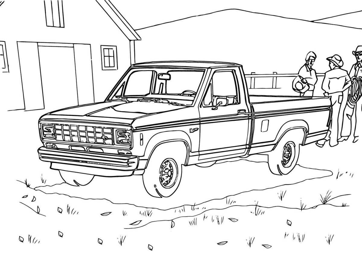Fancy pickup truck coloring page