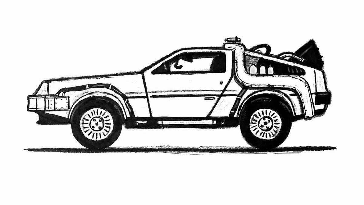 Adorable DeLorean car coloring book