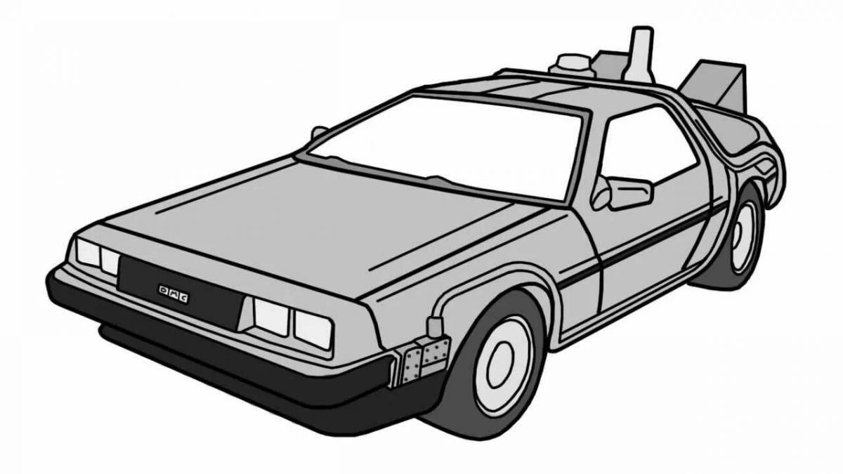 Coloring page charming delorian car