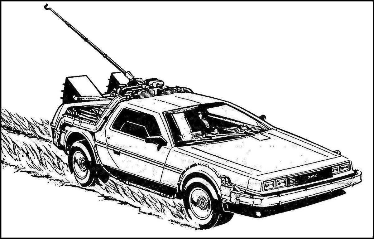 Coloring Pages Delorian machine (25 pcs) - download or print for free ...