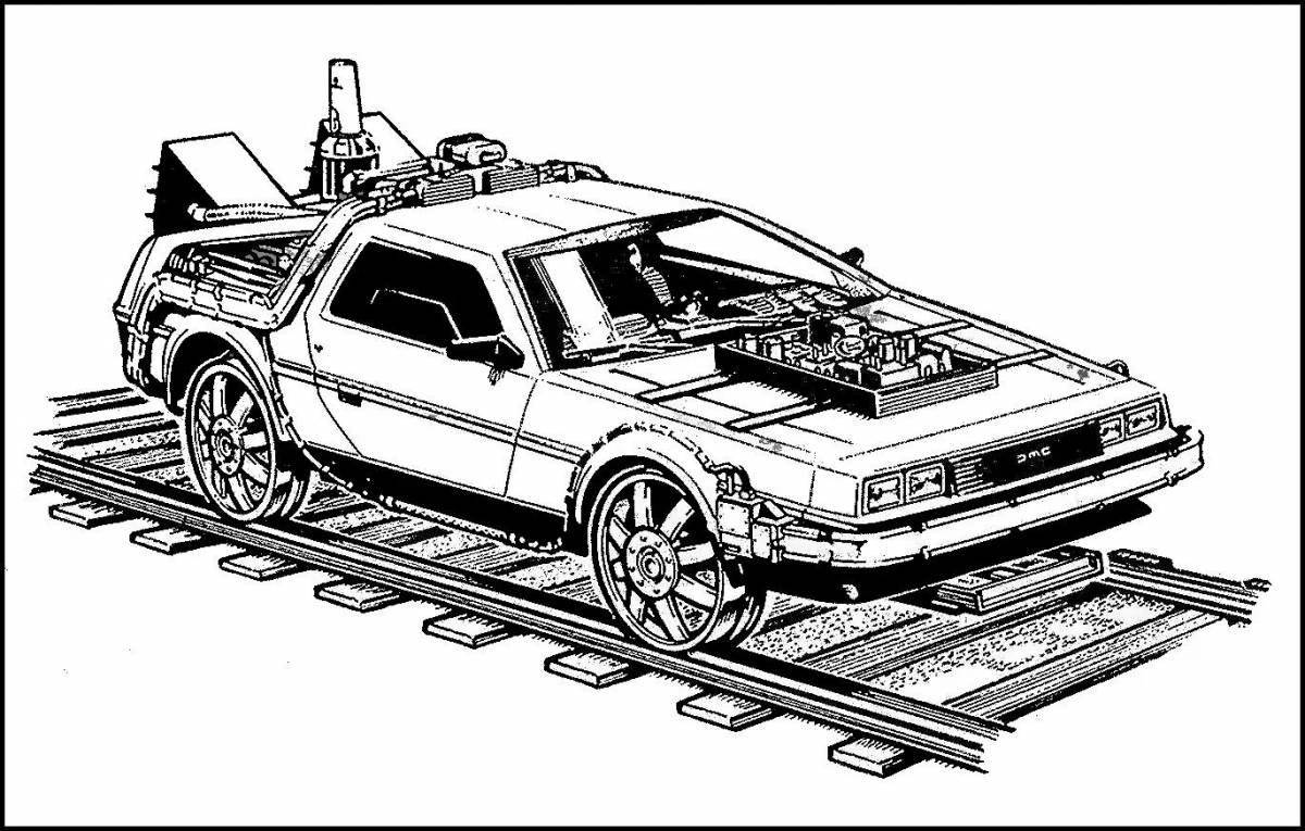 Coloring eccentric DeLorean car