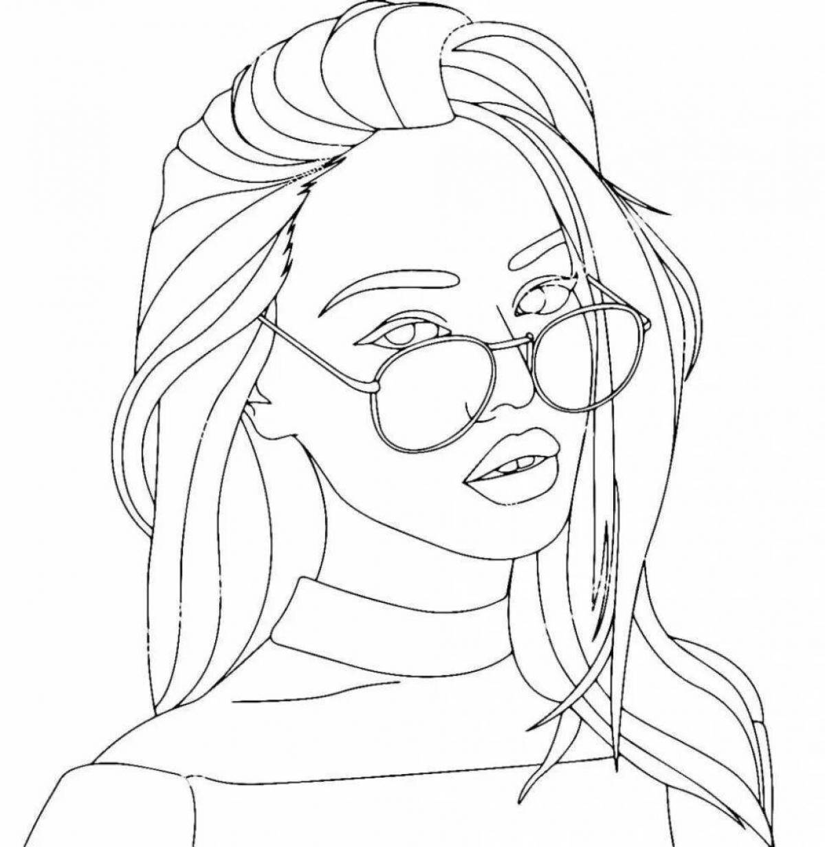 Colorful fashion girls coloring pages