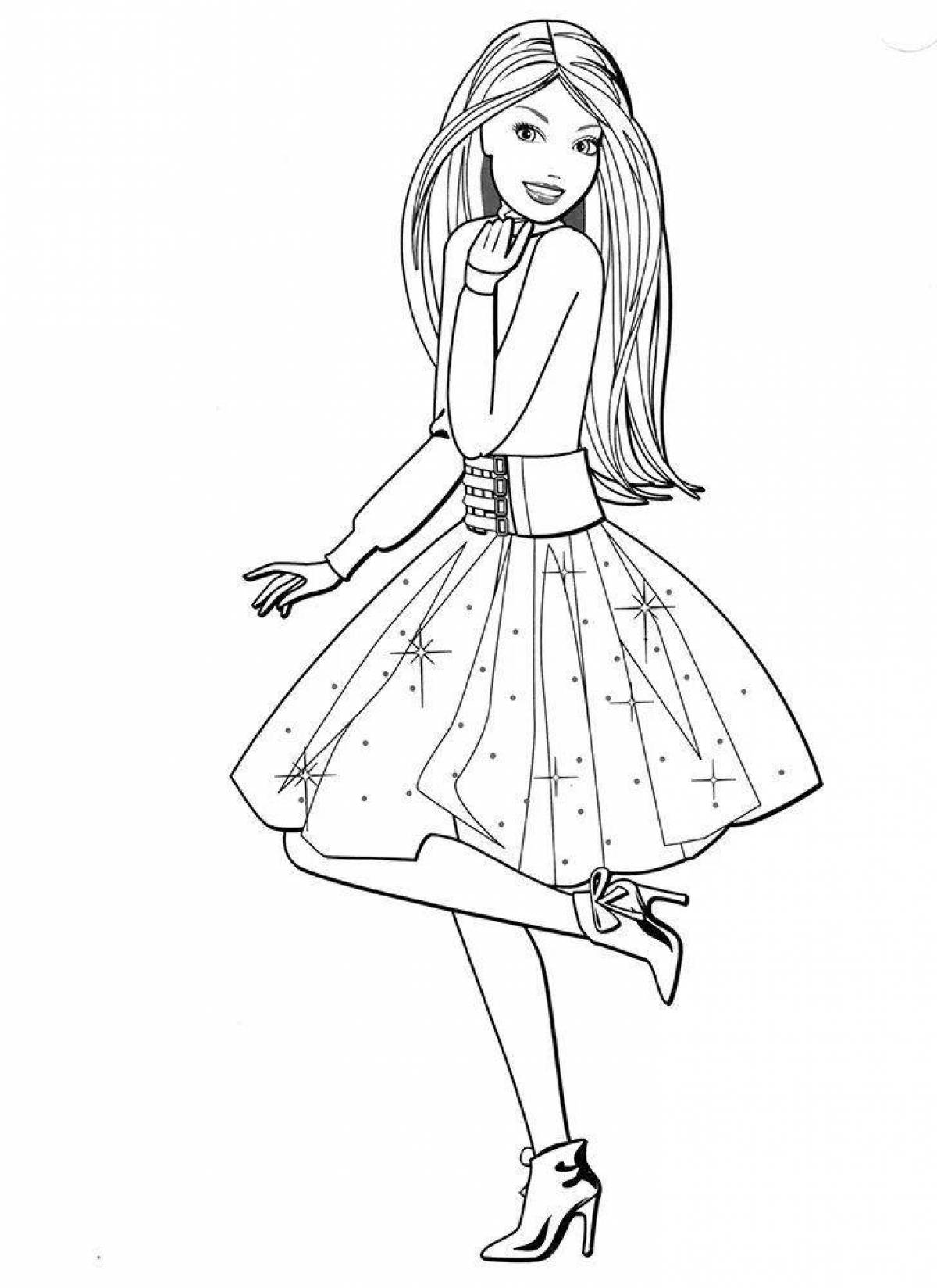 Coloring page charming fashionable girls