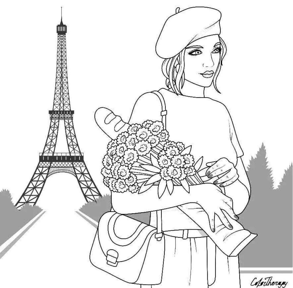 Coloring page graceful women of fashion