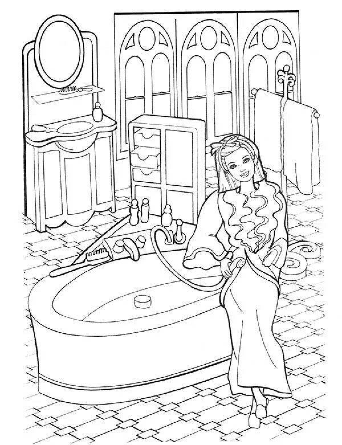 Coloring page charming barbie house