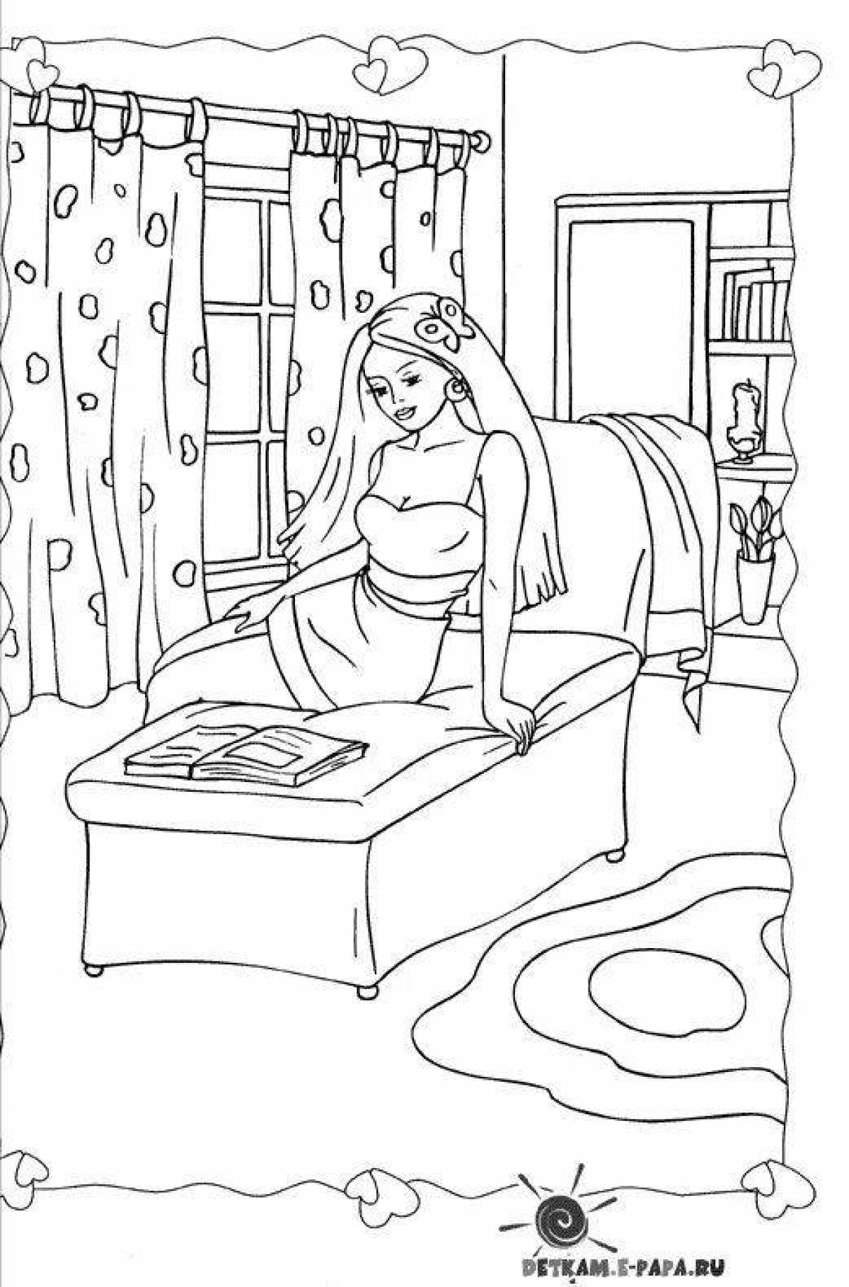 Coloring page adorable barbie house