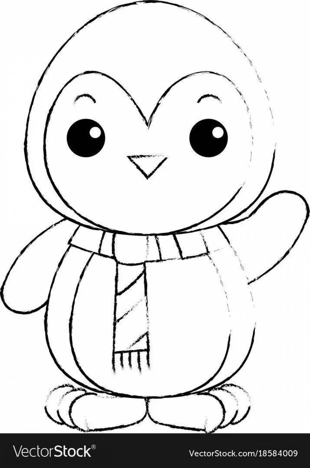 Cute and cuddly penguin coloring book