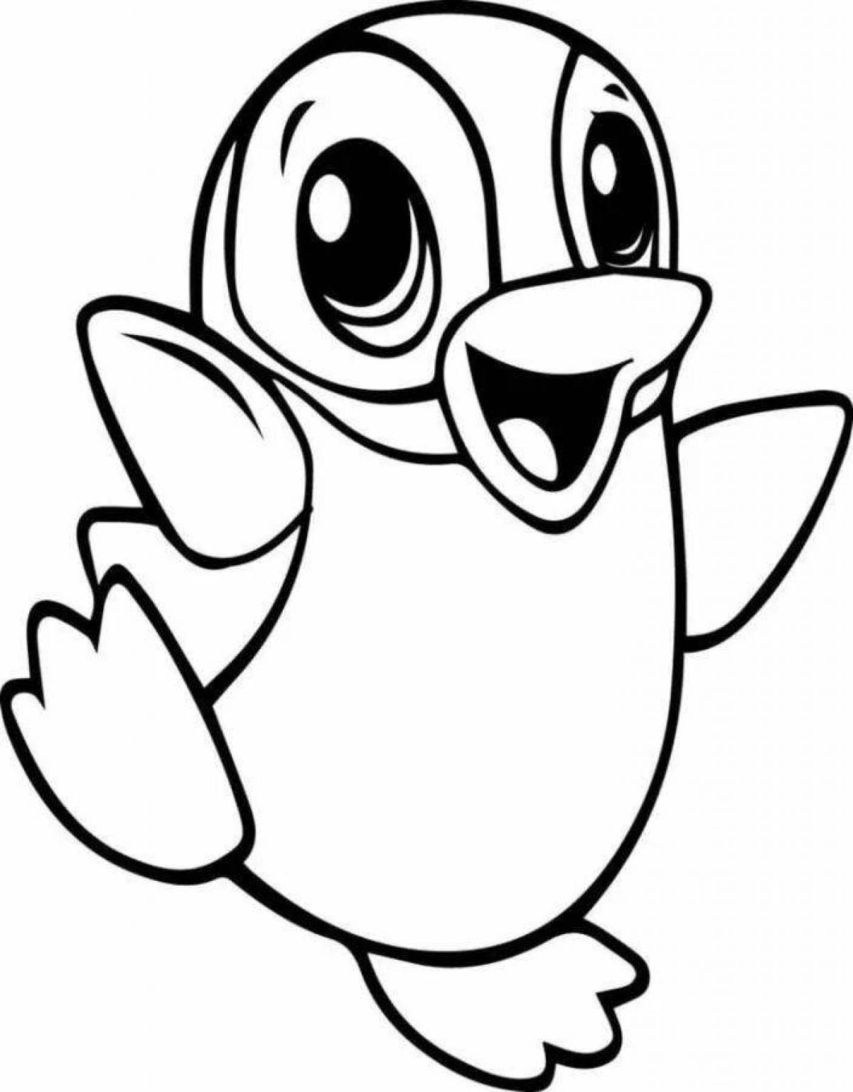 Cute and happy penguin coloring book