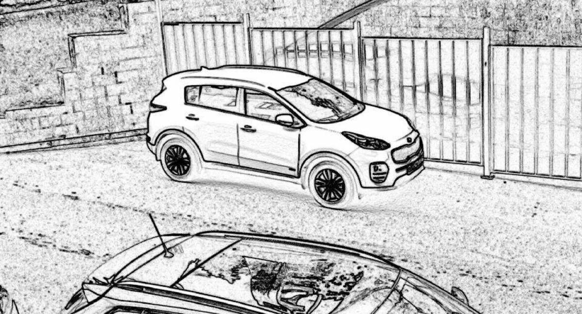 Colorful kia sportage coloring page