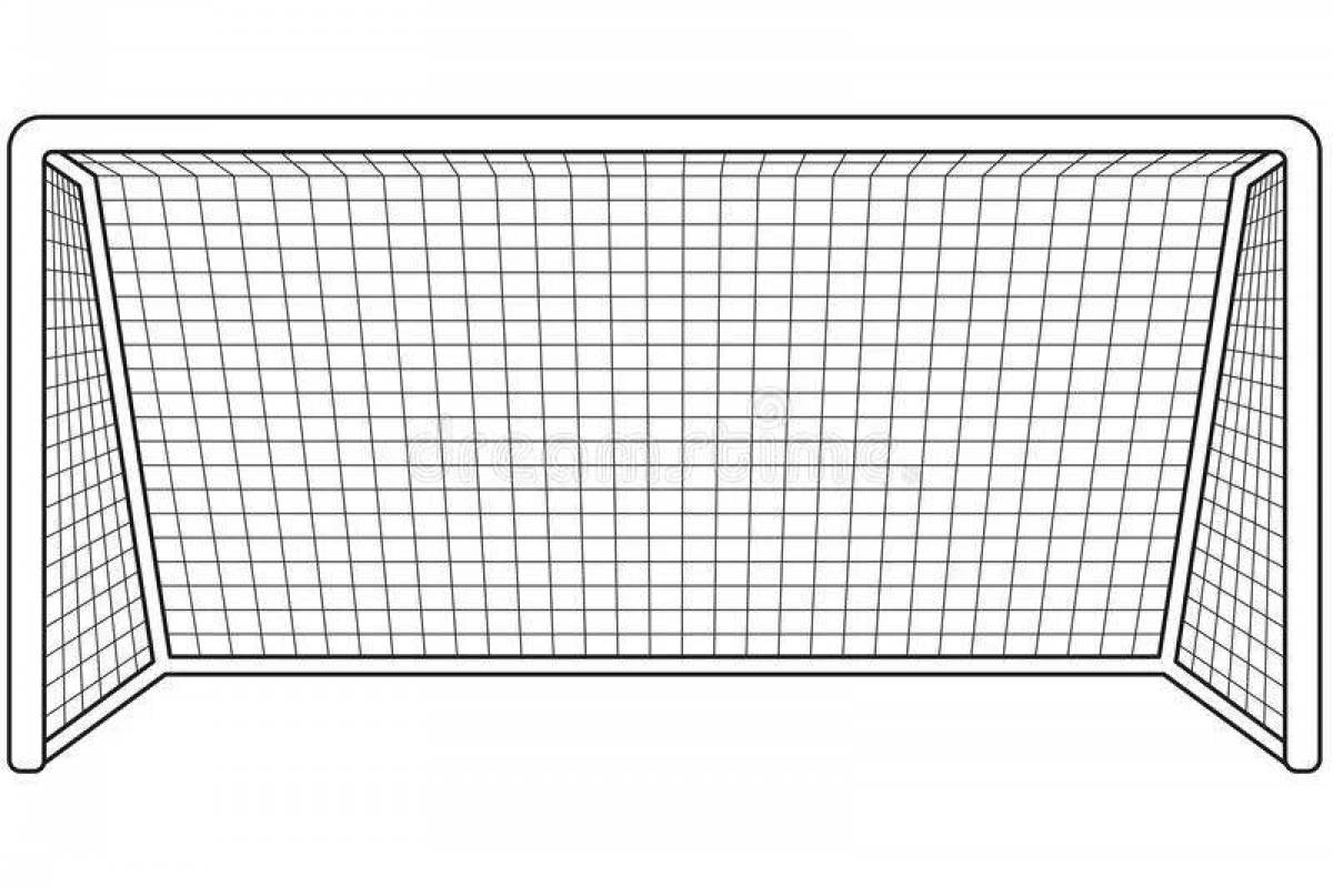 Красочная страница раскраски футбольных ворот