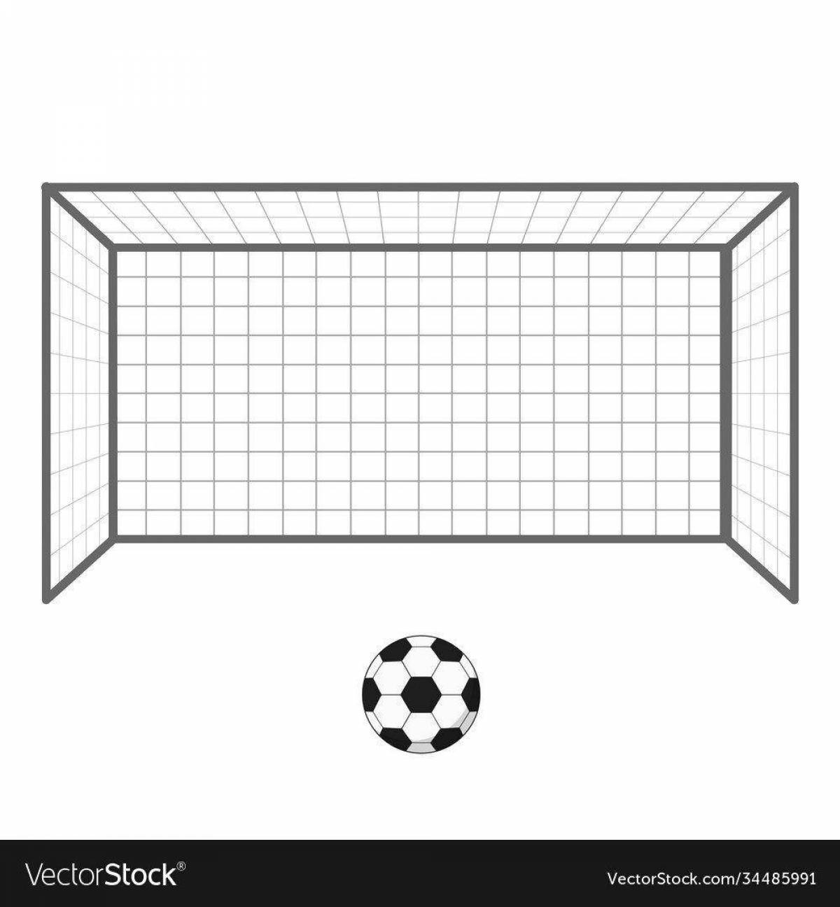 Playful soccer goal coloring page