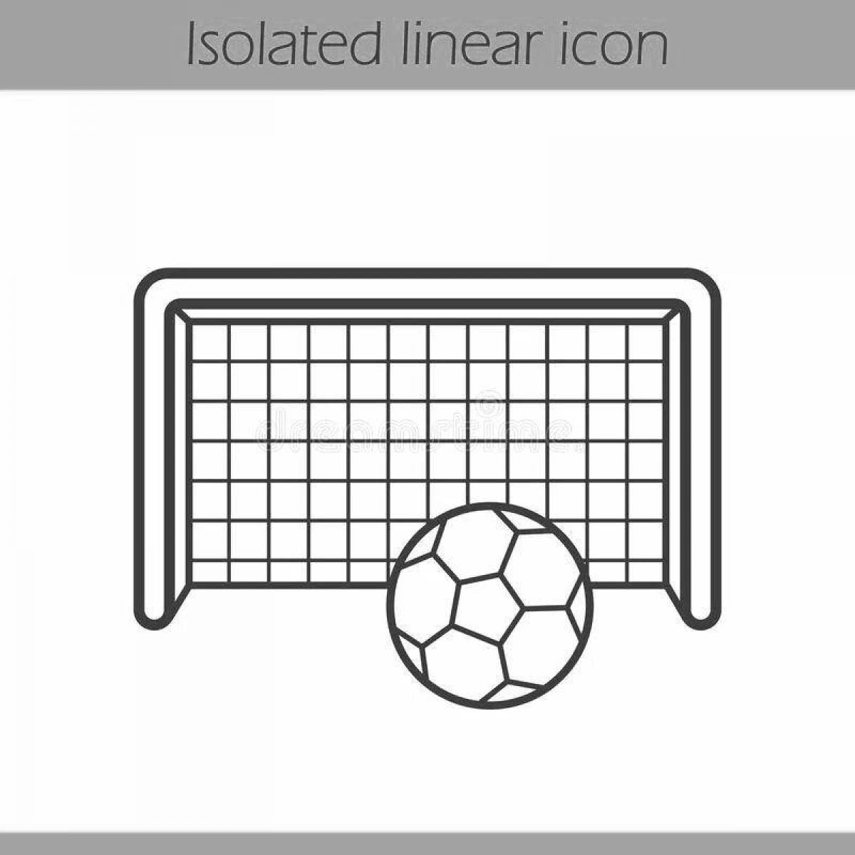 Dynamic football goal coloring page