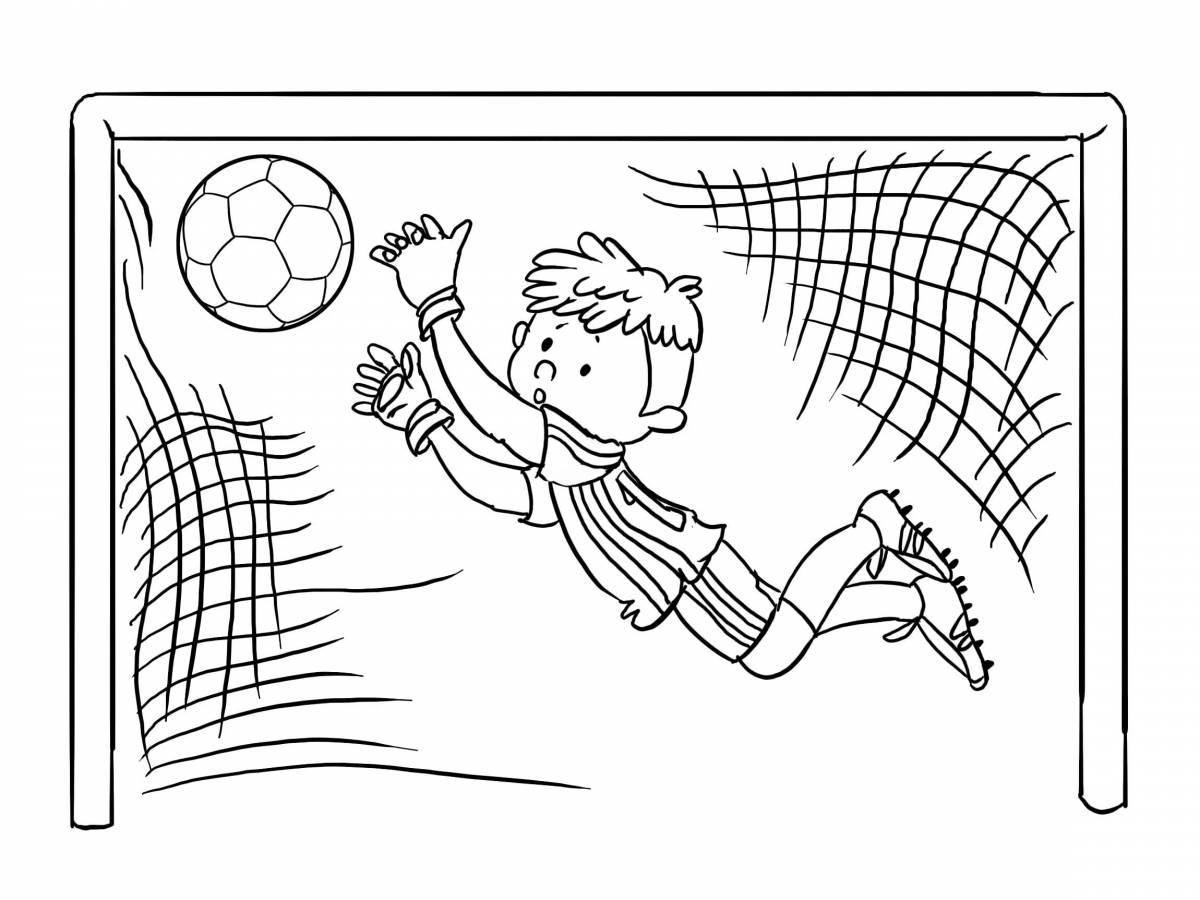 Majestic football goal coloring page