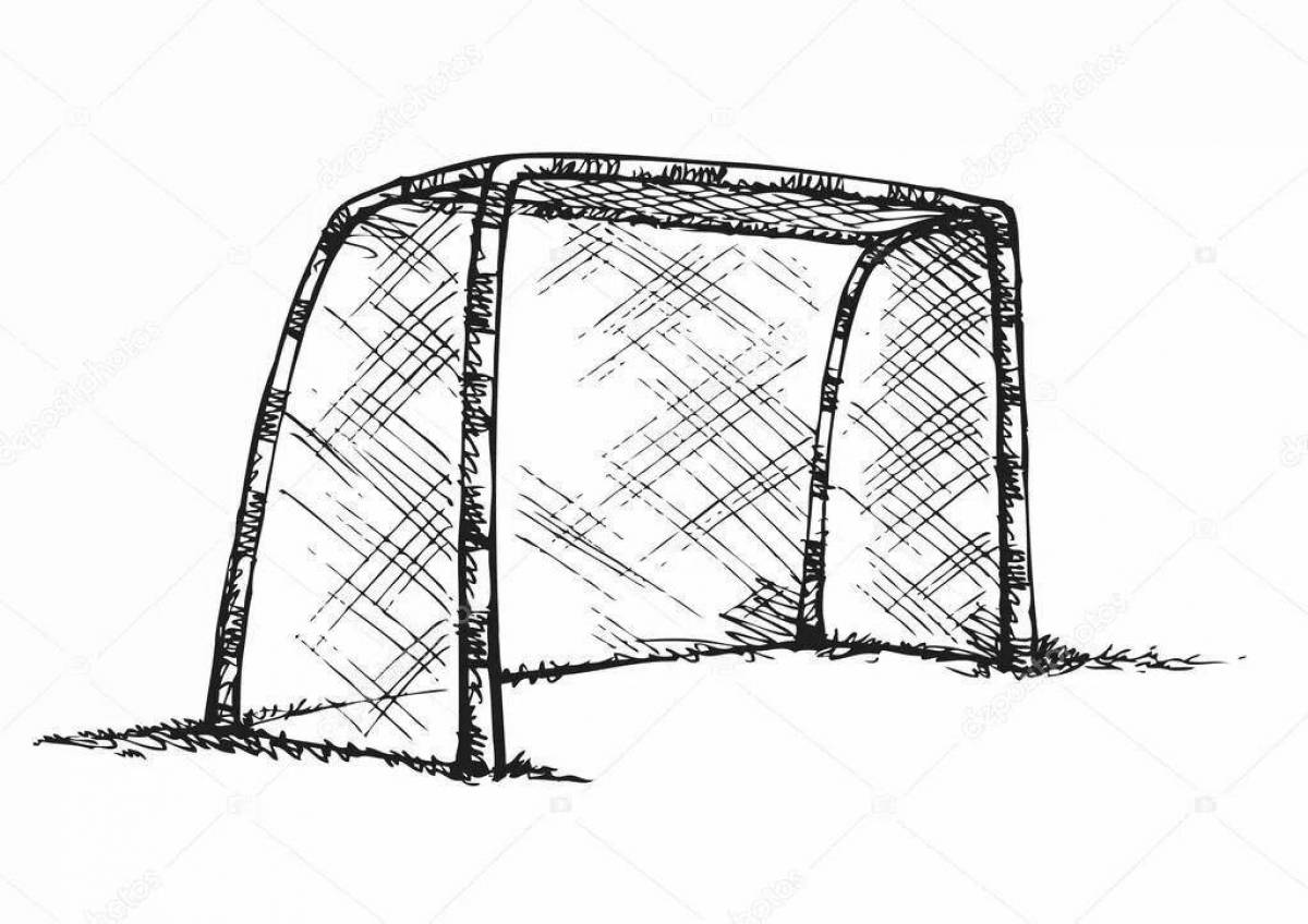 Innovative soccer goal coloring page